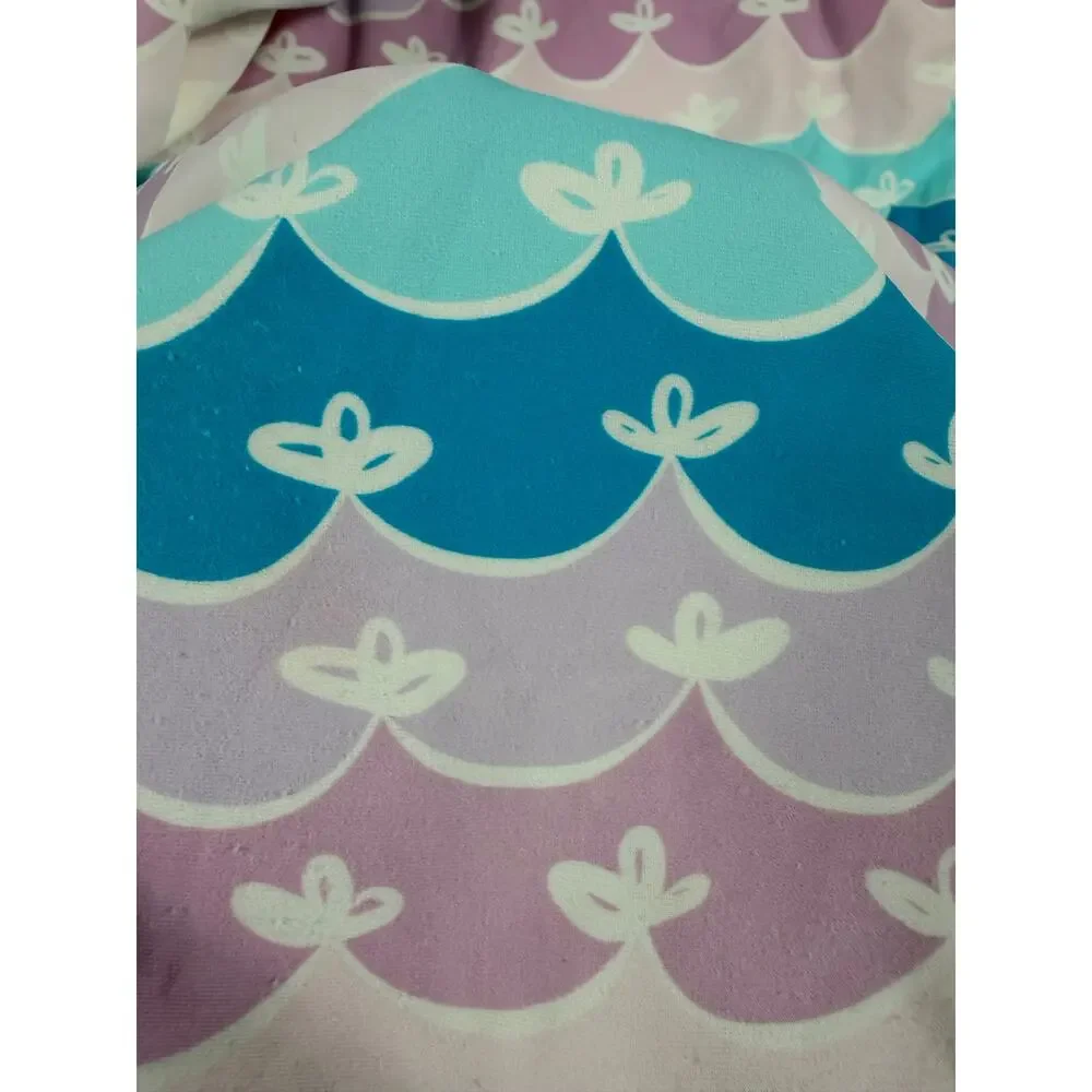 RuffleButts One-Shoulder Ruffle Scallop Print One Piece Swimsuit size 4